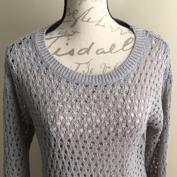 Ann Taylor Gray Sweater 3/4 Length Sleeve M - Picture 8 of 8